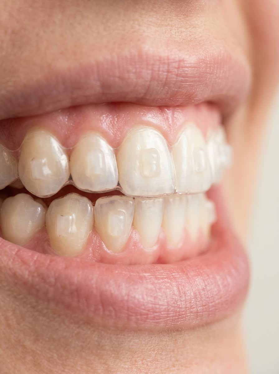 Attachments en dientes para tratamiento Invisalign
