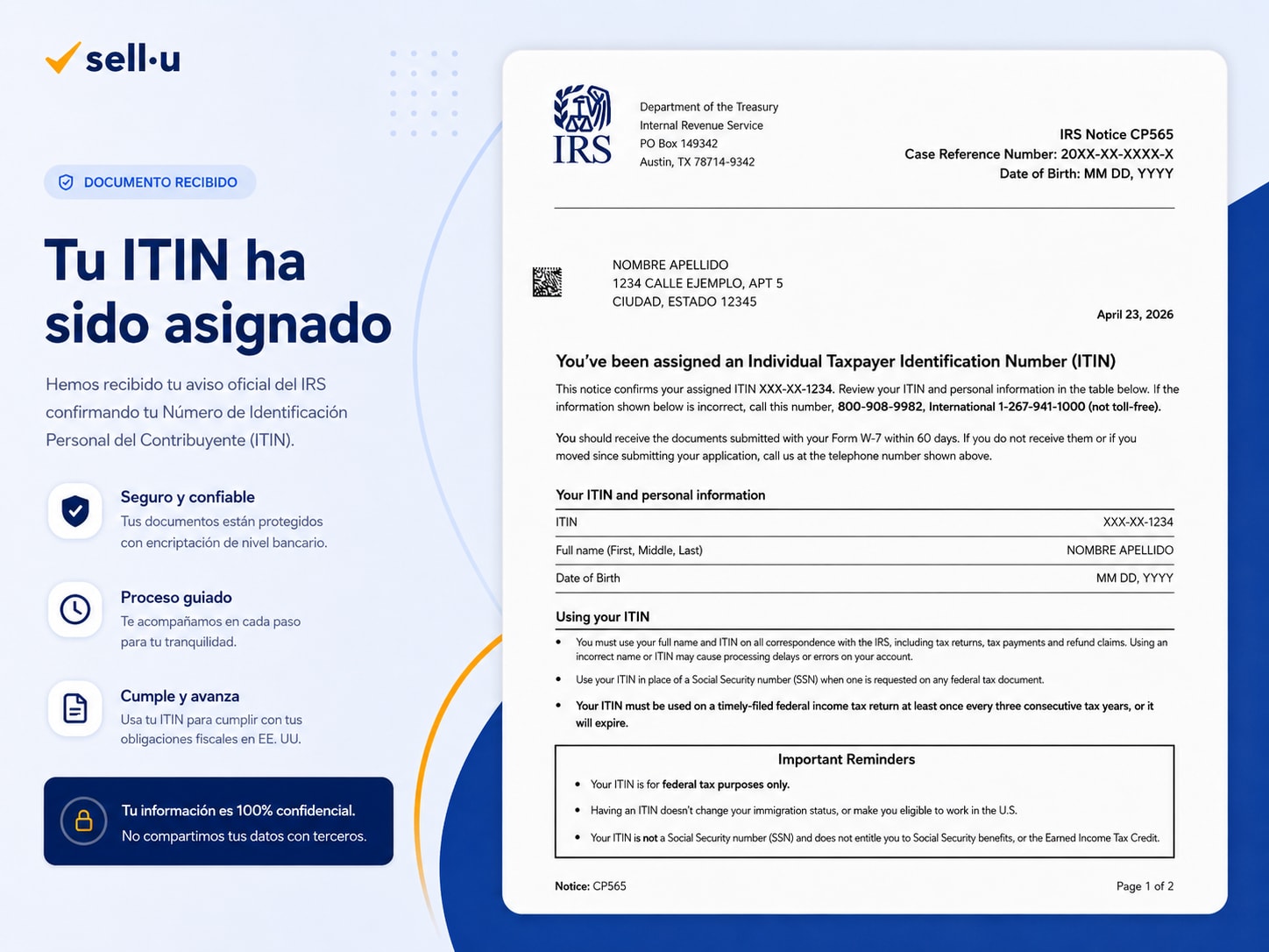 ITIN Number — Sell-U