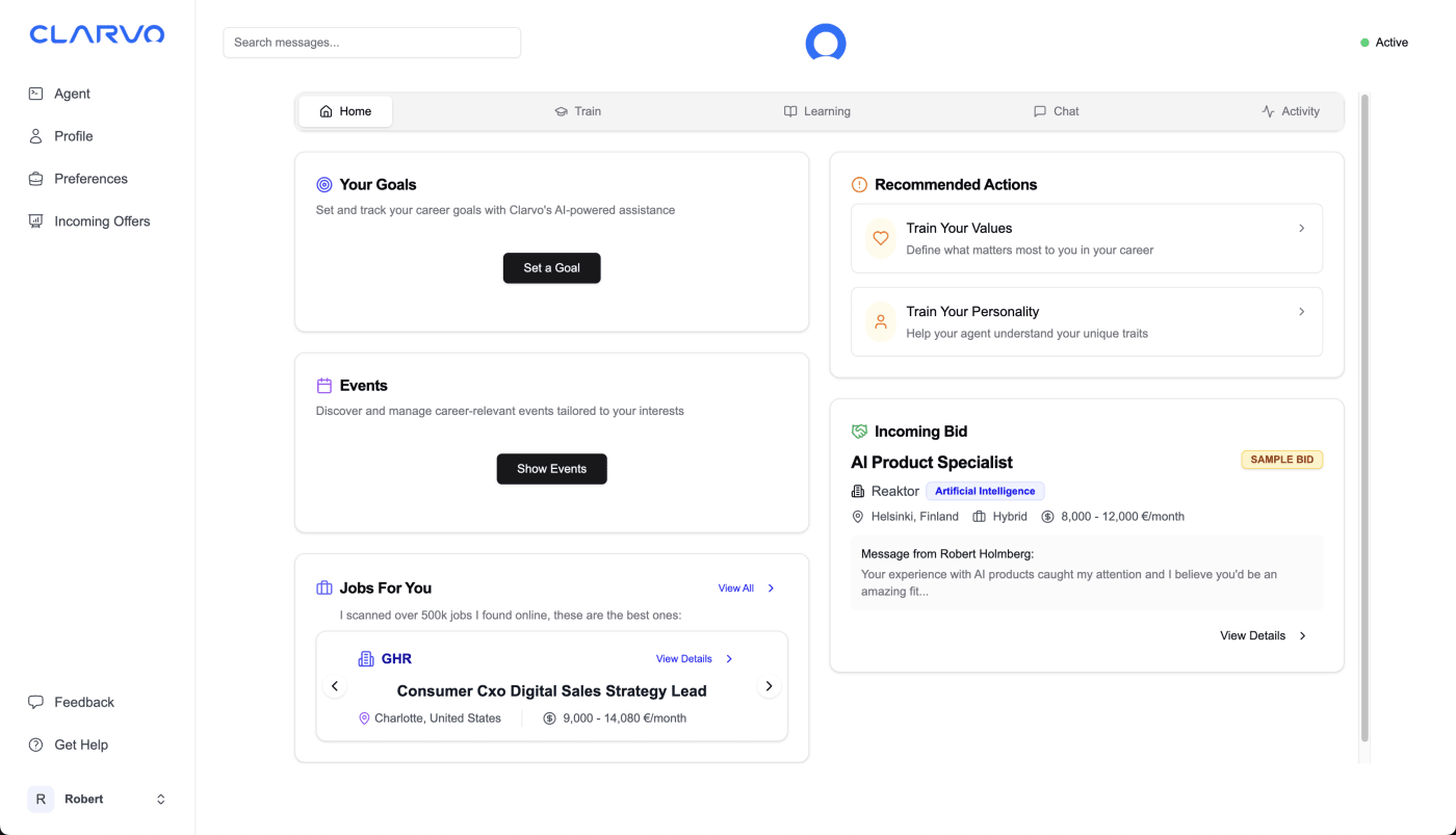 Clarvo Agent AI Interface
