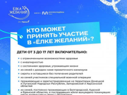 Благотворительная акция «Ёлка желаний» для детей и подростков