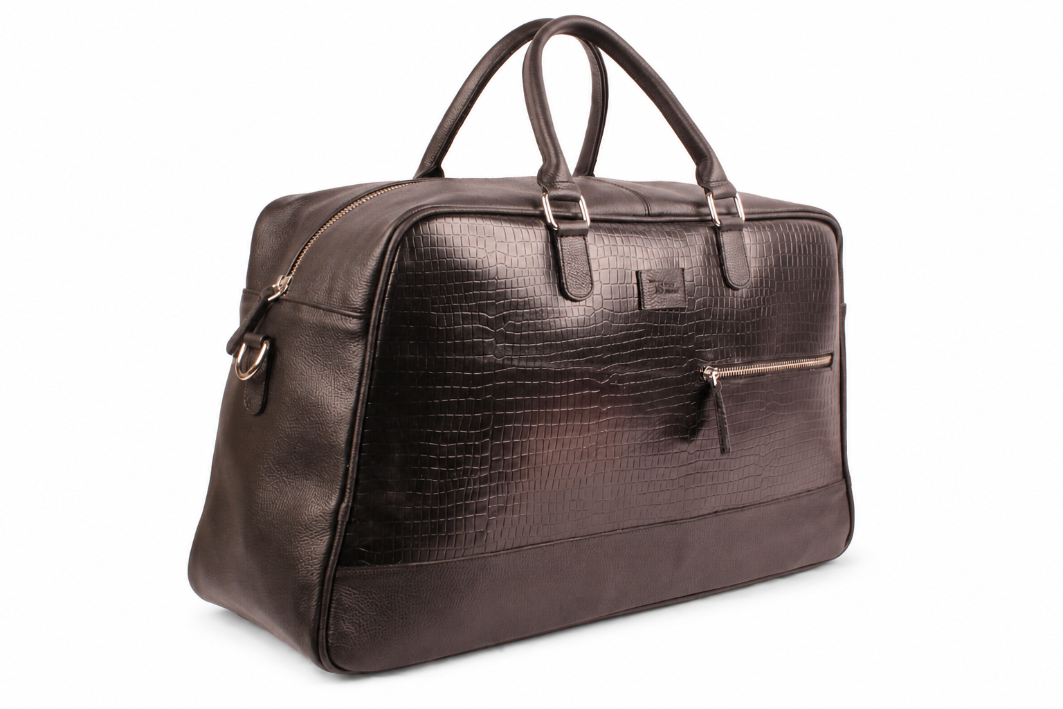 Croc textured Leather Duffle bag