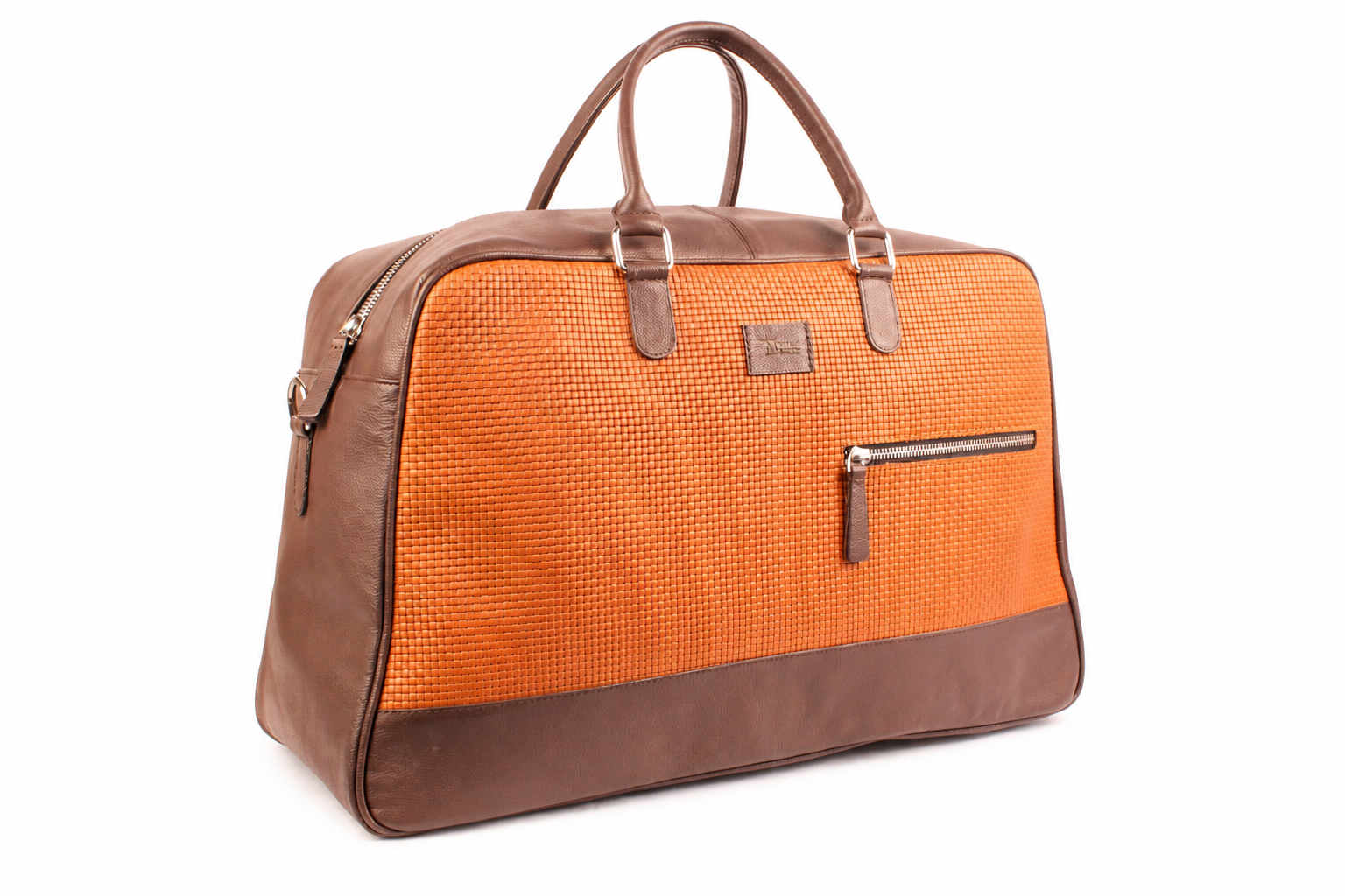 Woven Textured Duffle Bag