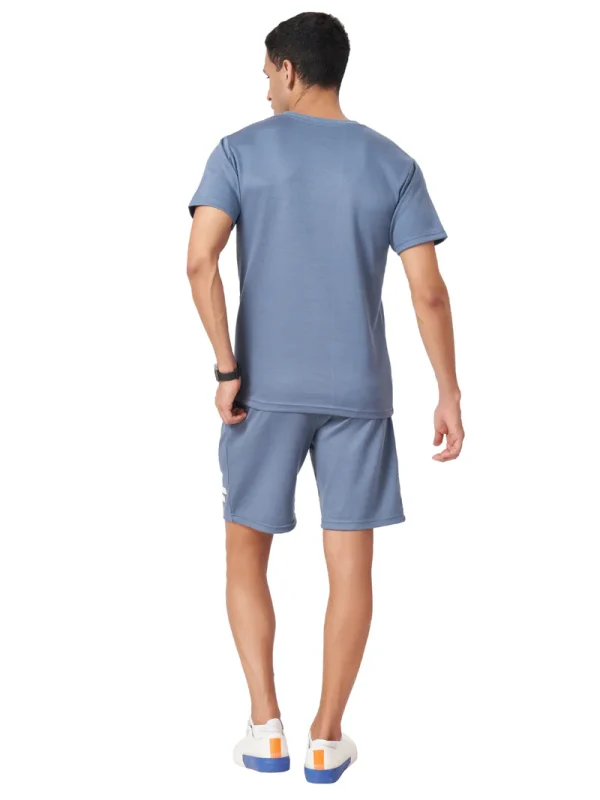 Steel Blue T-shirt And Shorts Co-Ord Set 3