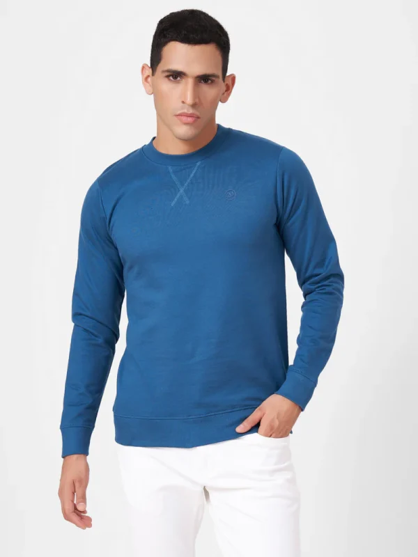 100% Cotton Round Neck Solid Regular Fit Full Sleeve Sweatshirt 2