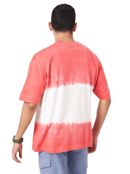 Dark Red Printed Half Sleeve Tie-Dye T-shirt 3