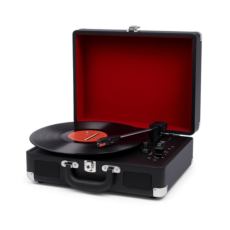 Hiniso Vinyl Record Player with 2-Way Bluetooth 4