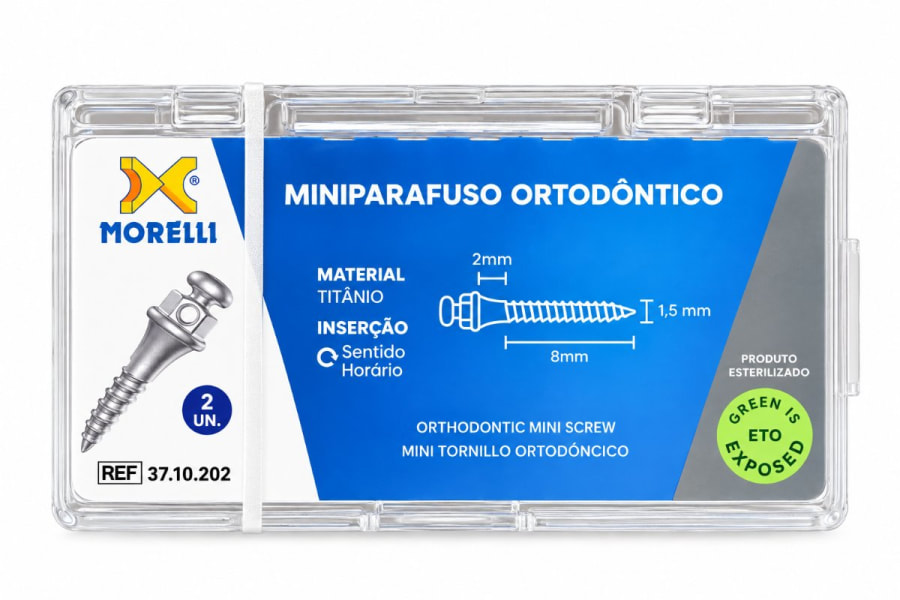 Mini Tornillo Ortodóntico Morelli 8mm x 1.5mm - Titanio, Caja x2