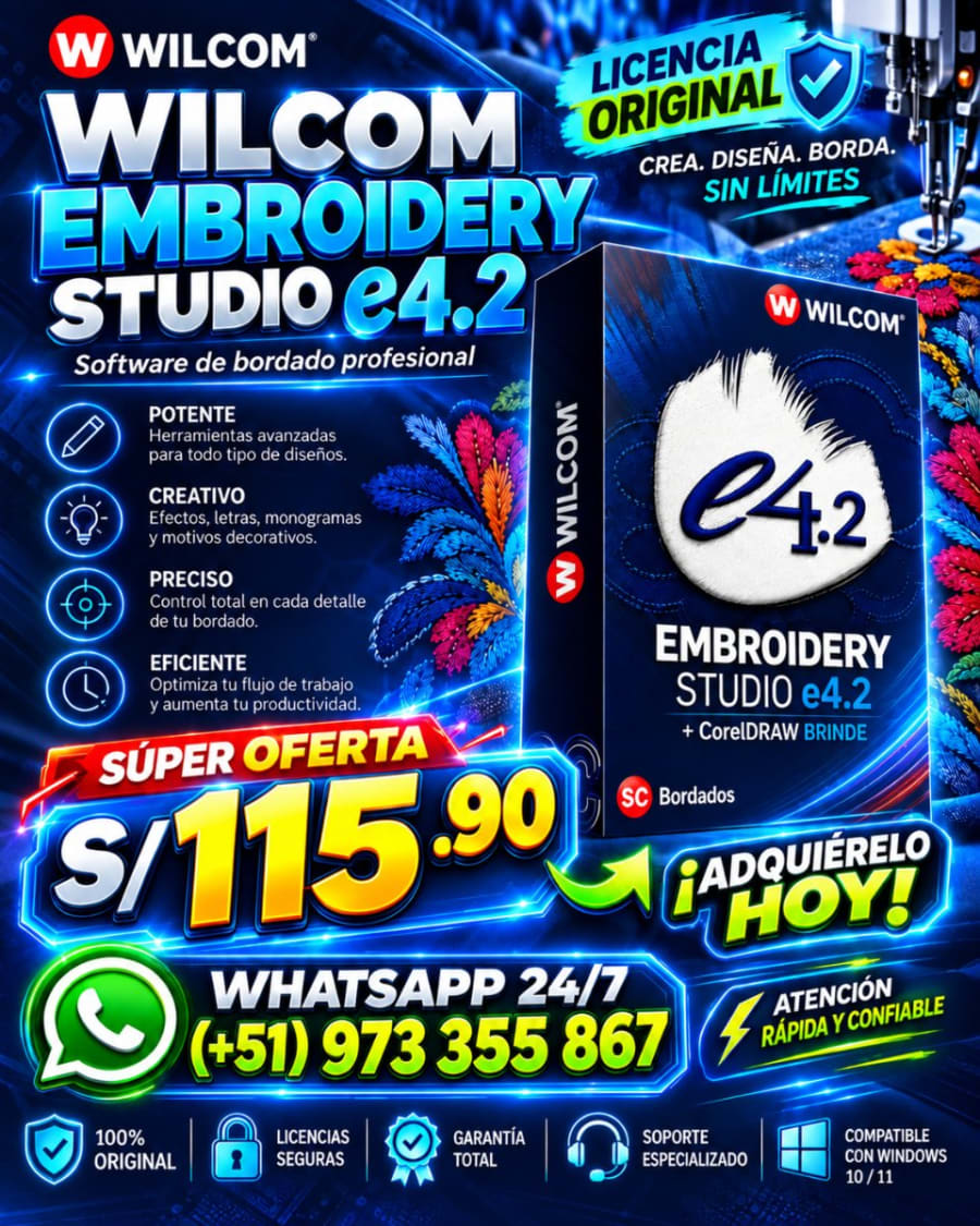 Software de bordado Wilcom e4.2, versión completa, herramienta de digitalización profesional