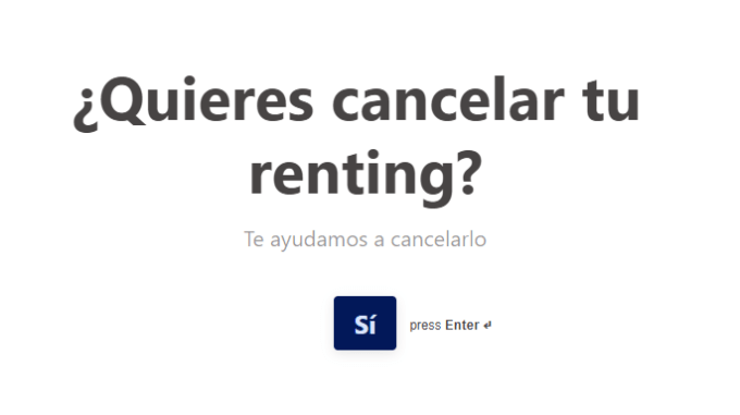 cancelación de renting