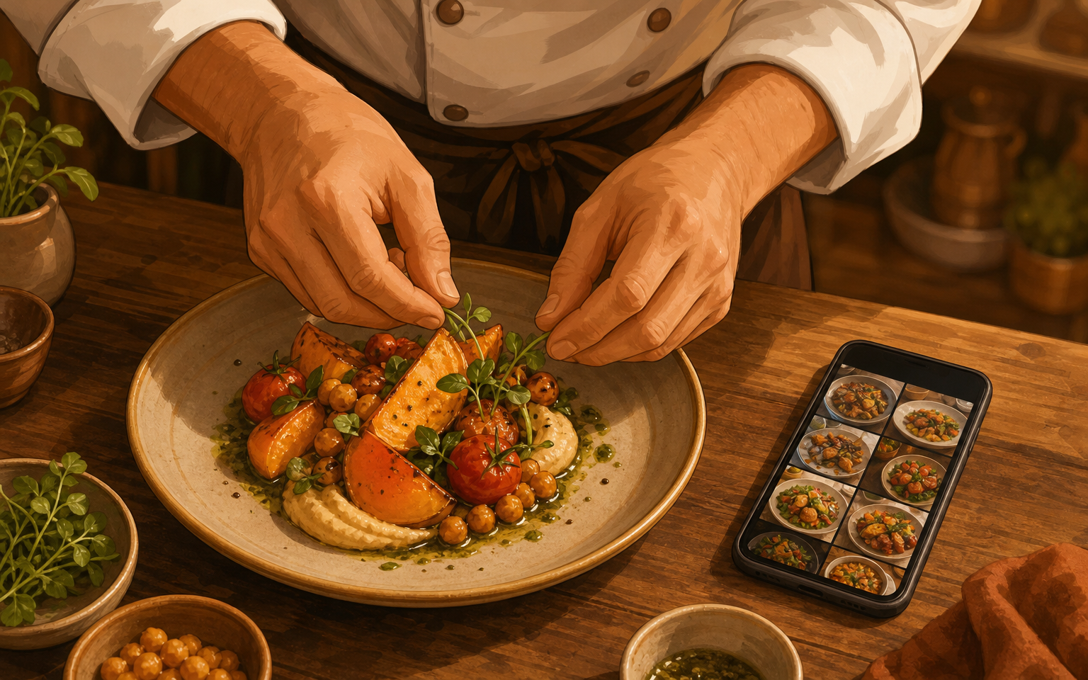 Restaurant Online Marketing SEO — illustration for an article on restaurant online marketing