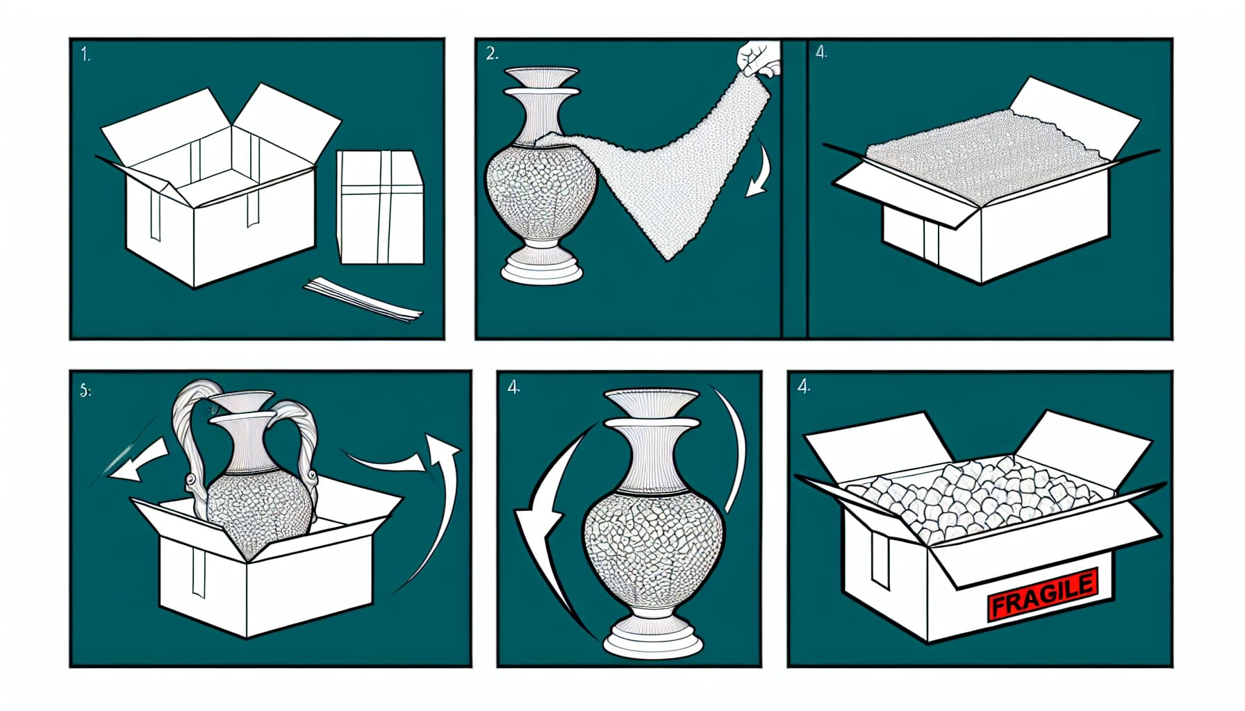 מדריך אריזה שלב אחר שלב: אריזת מוצר שביר עם נייר מרופד וקופסת קרטון