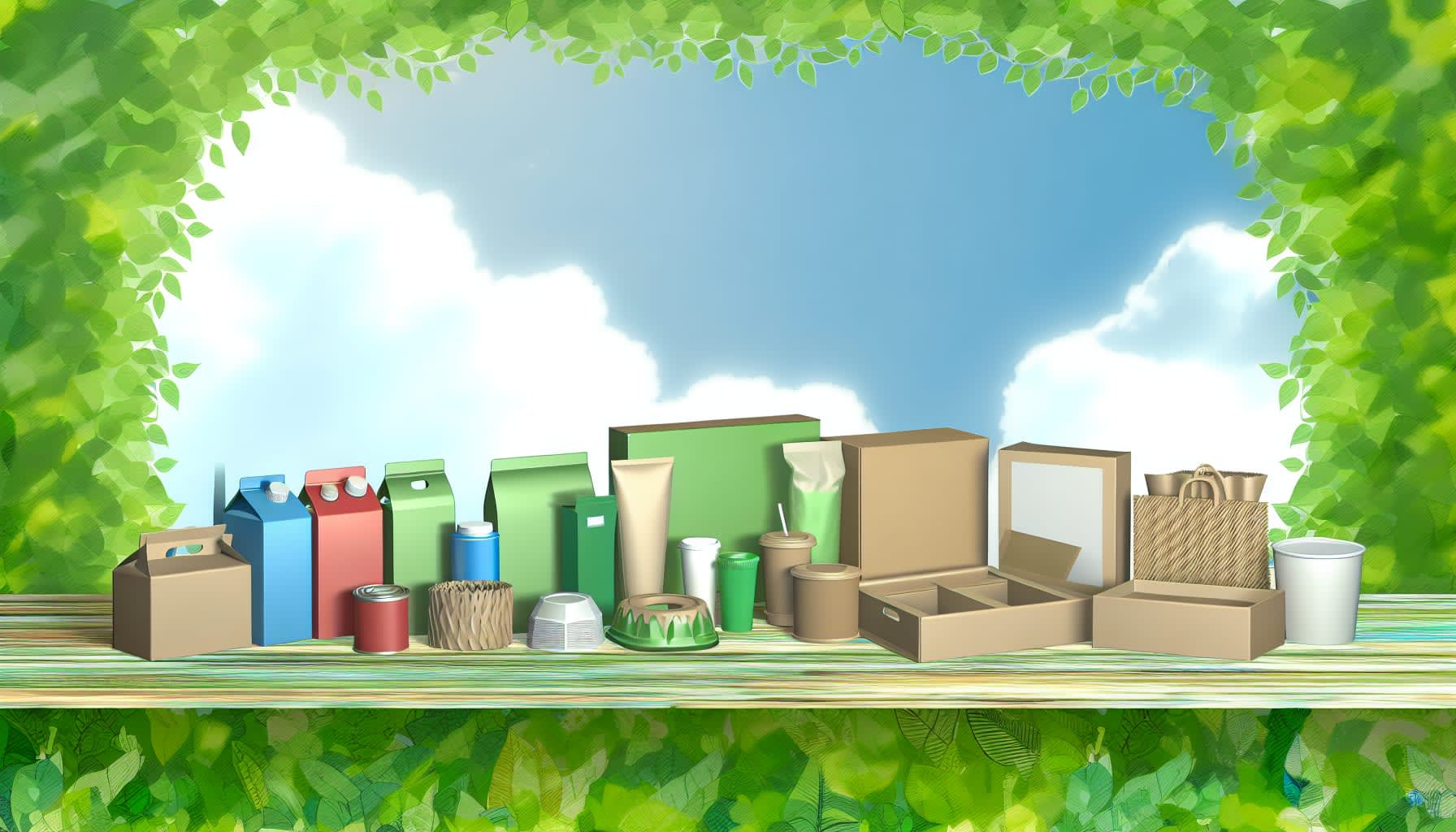 אריזות אקולוגיות: קופסאות, שקיות ומכלים מחומרים מתכלים וממוחזרים