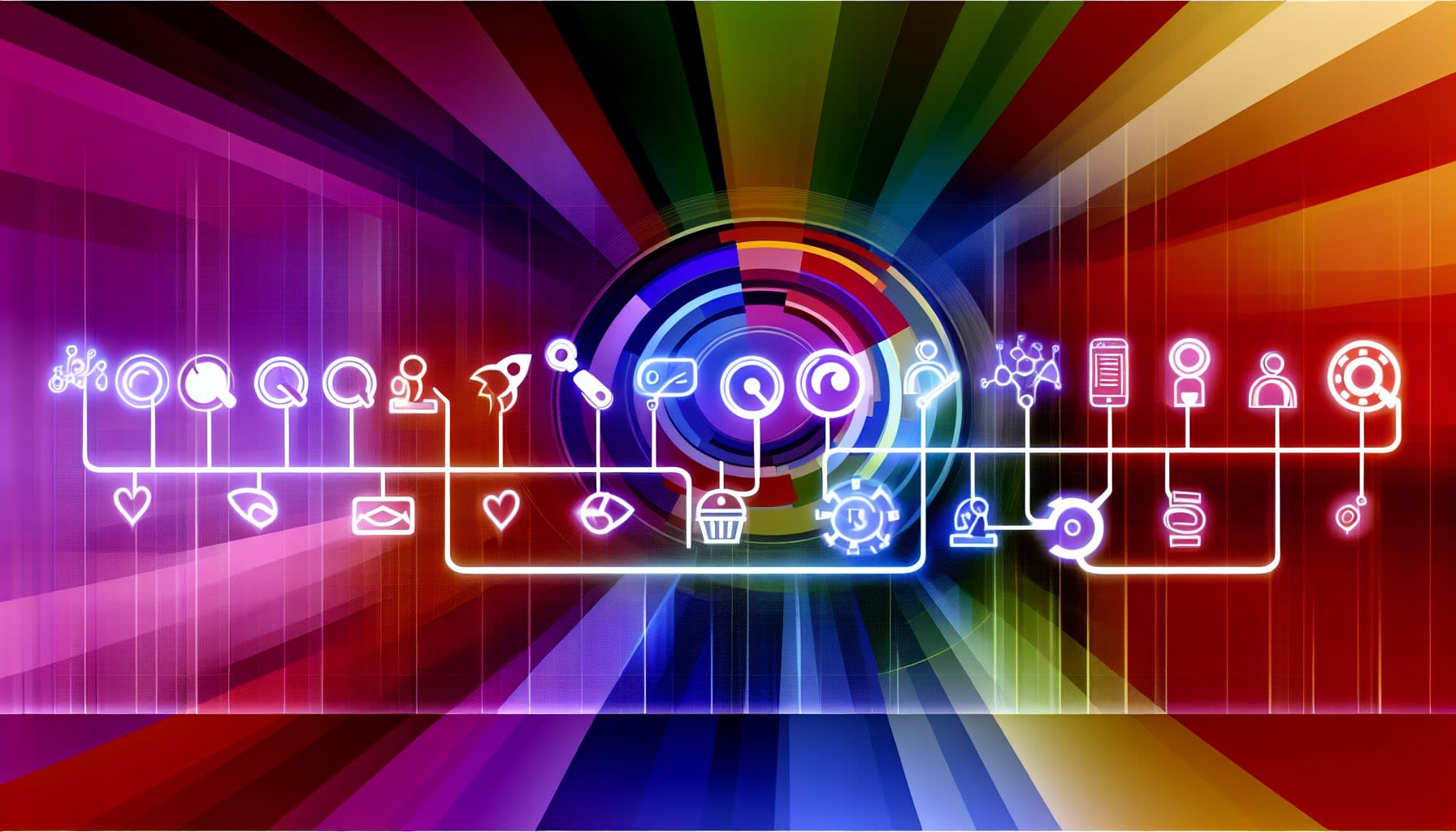 אילוסטרציה של ציר הזמן של עדכוני אלגוריתם גוגל מ-1998 עד 2026