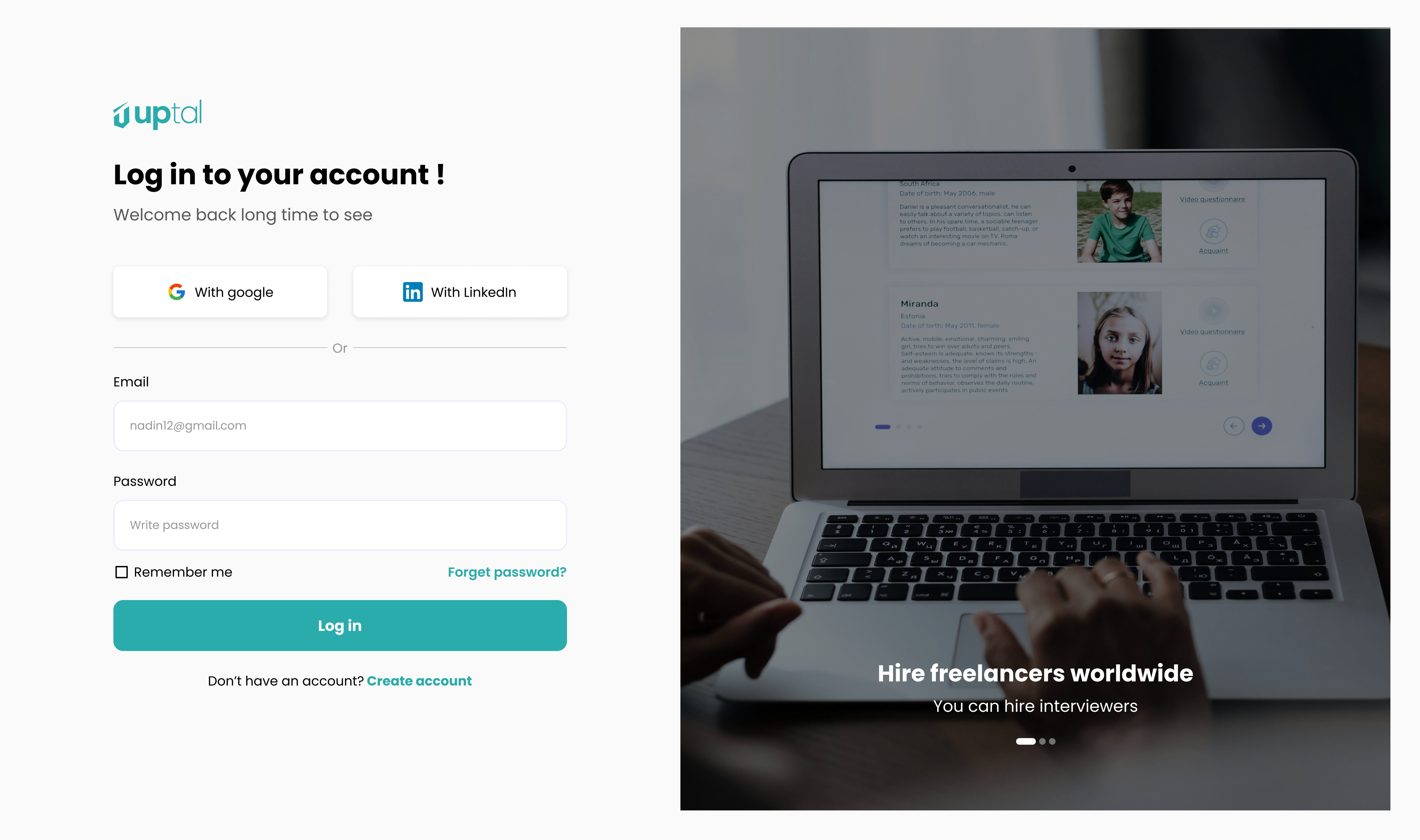 UptaL — Freelance Hiring Platform