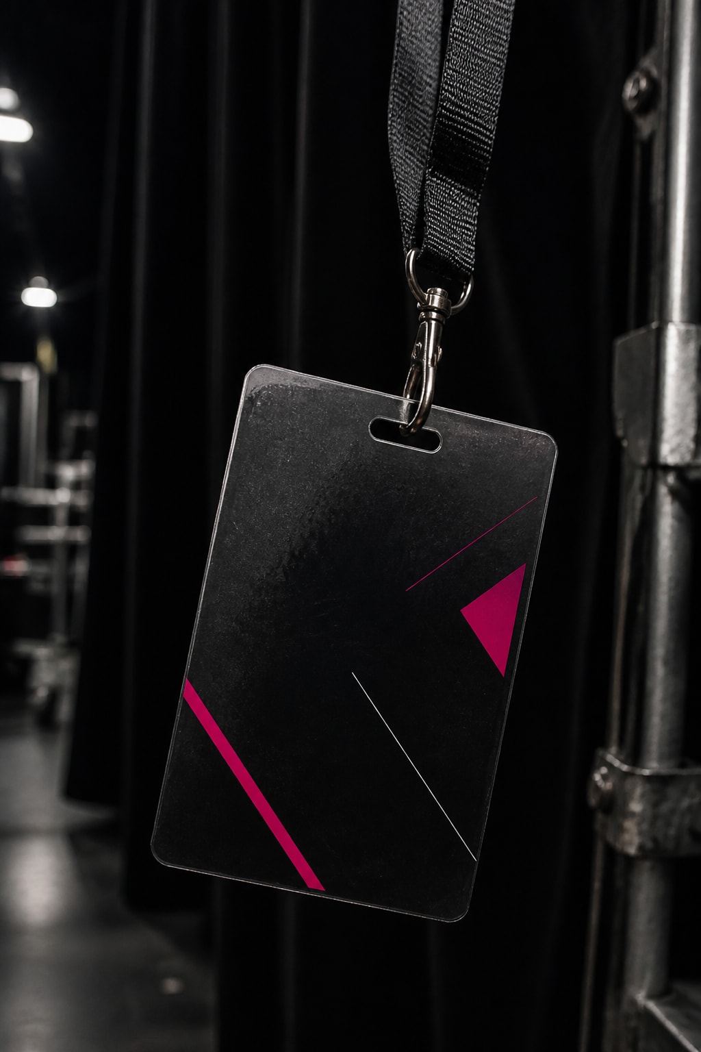 Backstage access credential on a lanyard