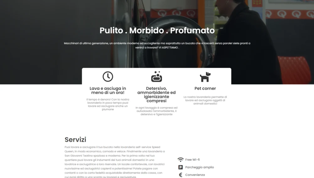 Sito Web lavanderia Self service Speed Queen