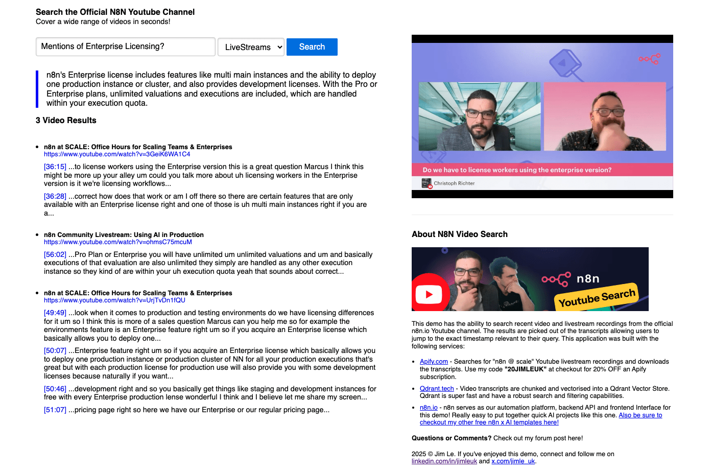 screenshot of web frontend