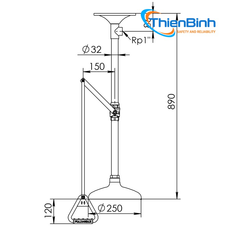 Wall-Mounted Shower & Eye Wash - Ảnh chi tiết 1