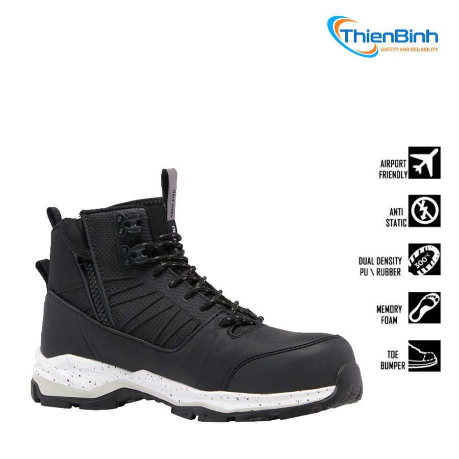 HARD YAKKA Y60342 Neo 2.0 7-Inch Hybrid Size-Zip Giày bốt bảo hộ lao động Black Size 6-13