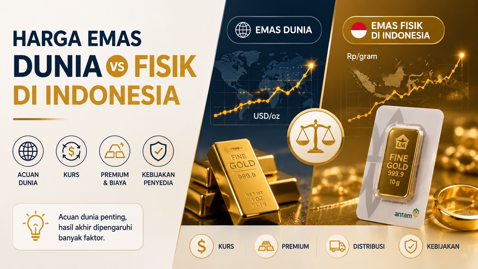 Mengapa Harga Emas Dunia dan Harga Emas di Indonesia Berbeda? Ini Penjelasannya
