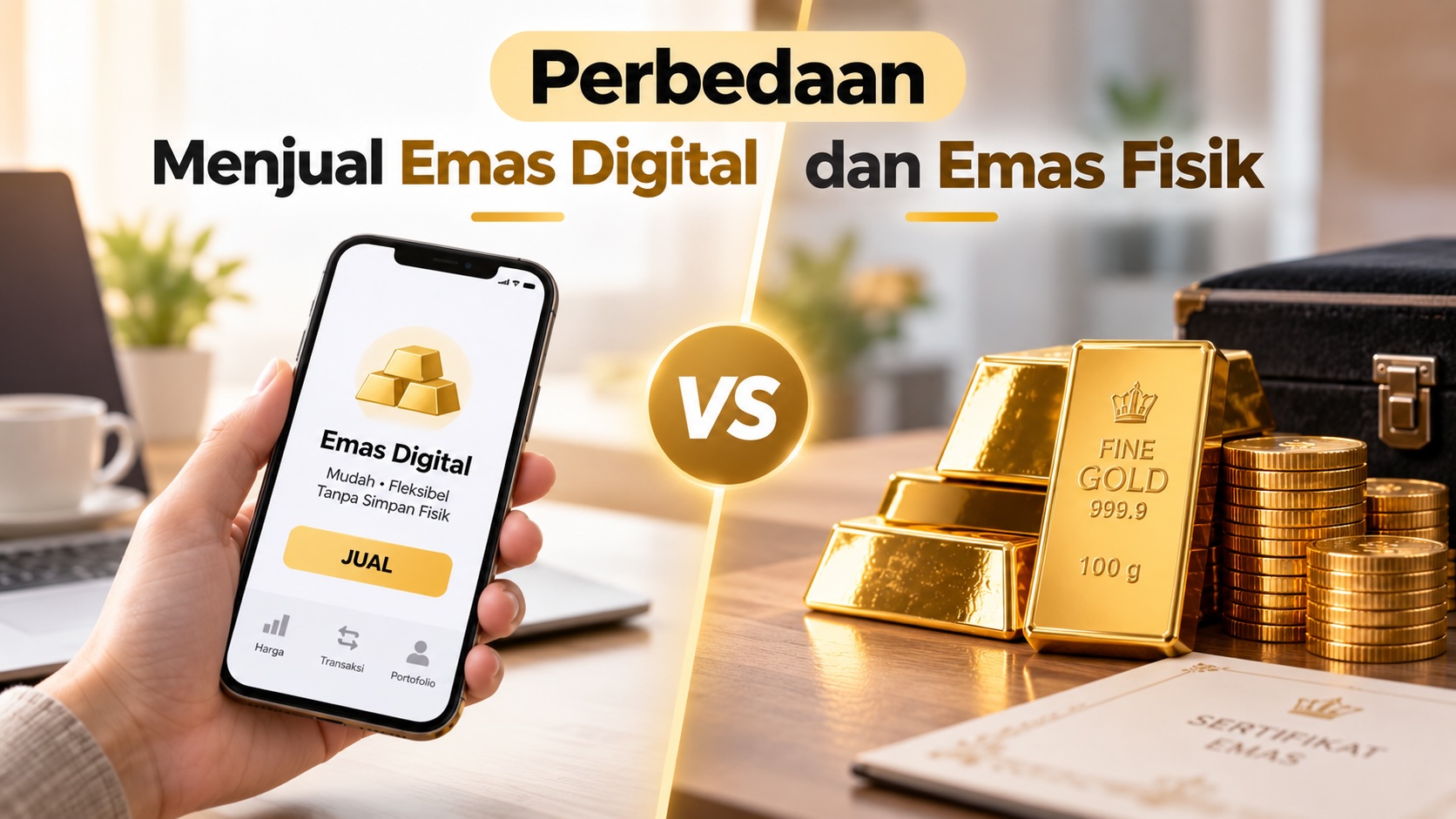 Perbedaan Menjual Emas Digital dan Emas Fisik