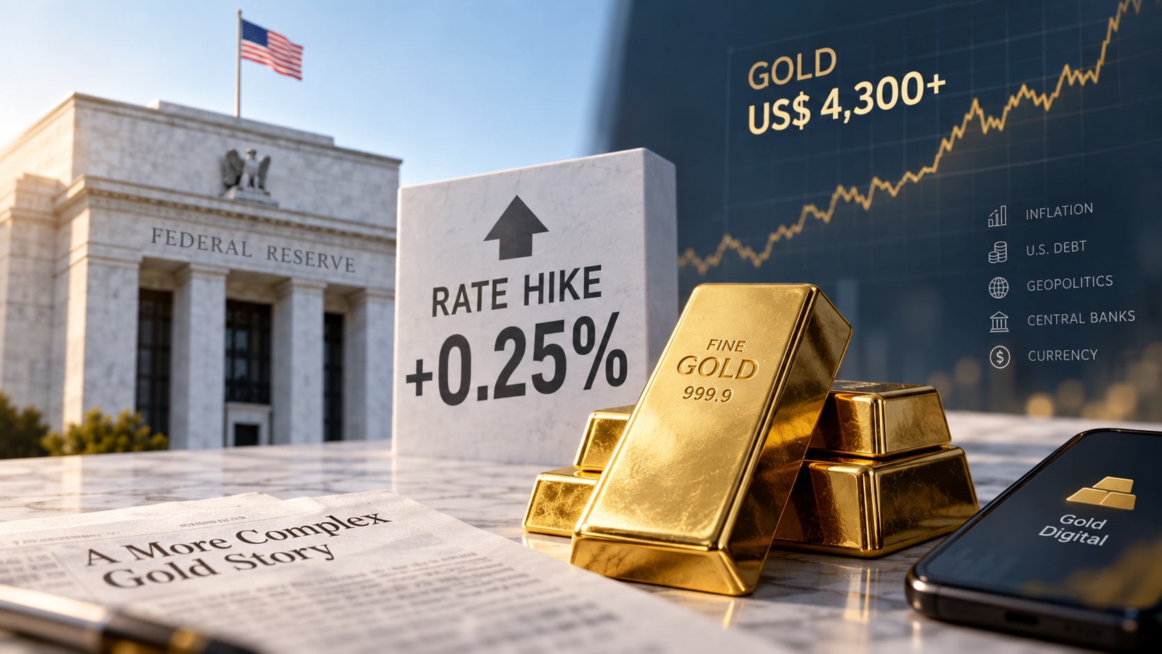 Kitco: The Fed Naikkan Suku Bunga, Tapi Emas Tidak Jebol. Mengapa?
