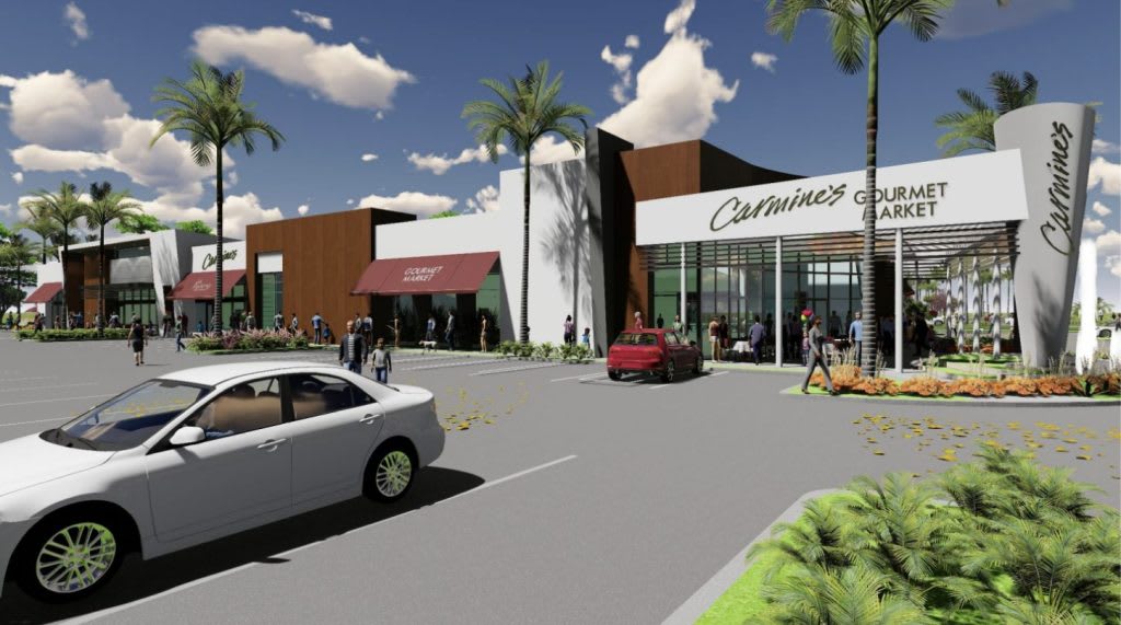 Rendering of Carmine's Gourmet Market at Glades Station in Boca Raton