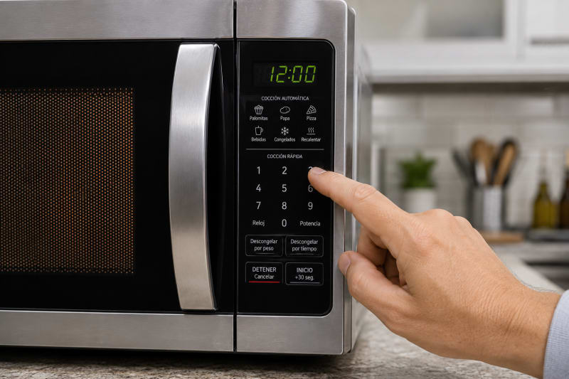 Panel de control del microondas sin responder a las pulsaciones