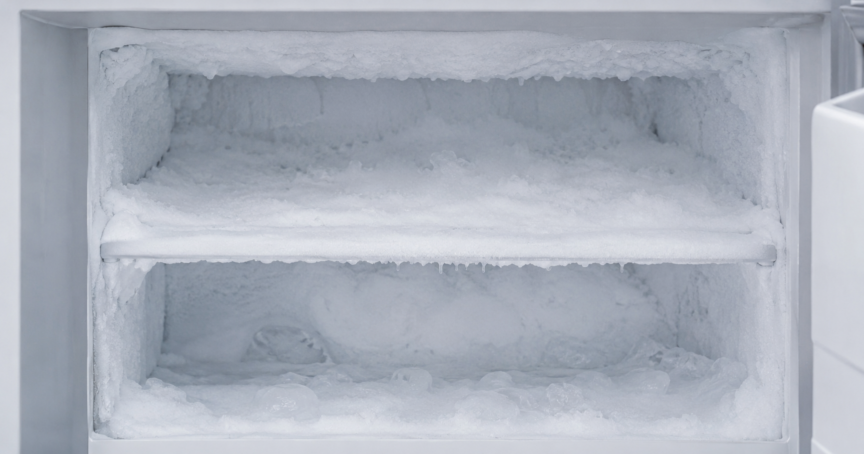Nevera con congelador lleno de hielo pero compartimento superior sin frío