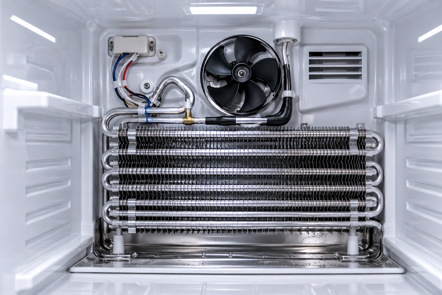 Ventilador interno de nevera No Frost detrás del panel del congelador