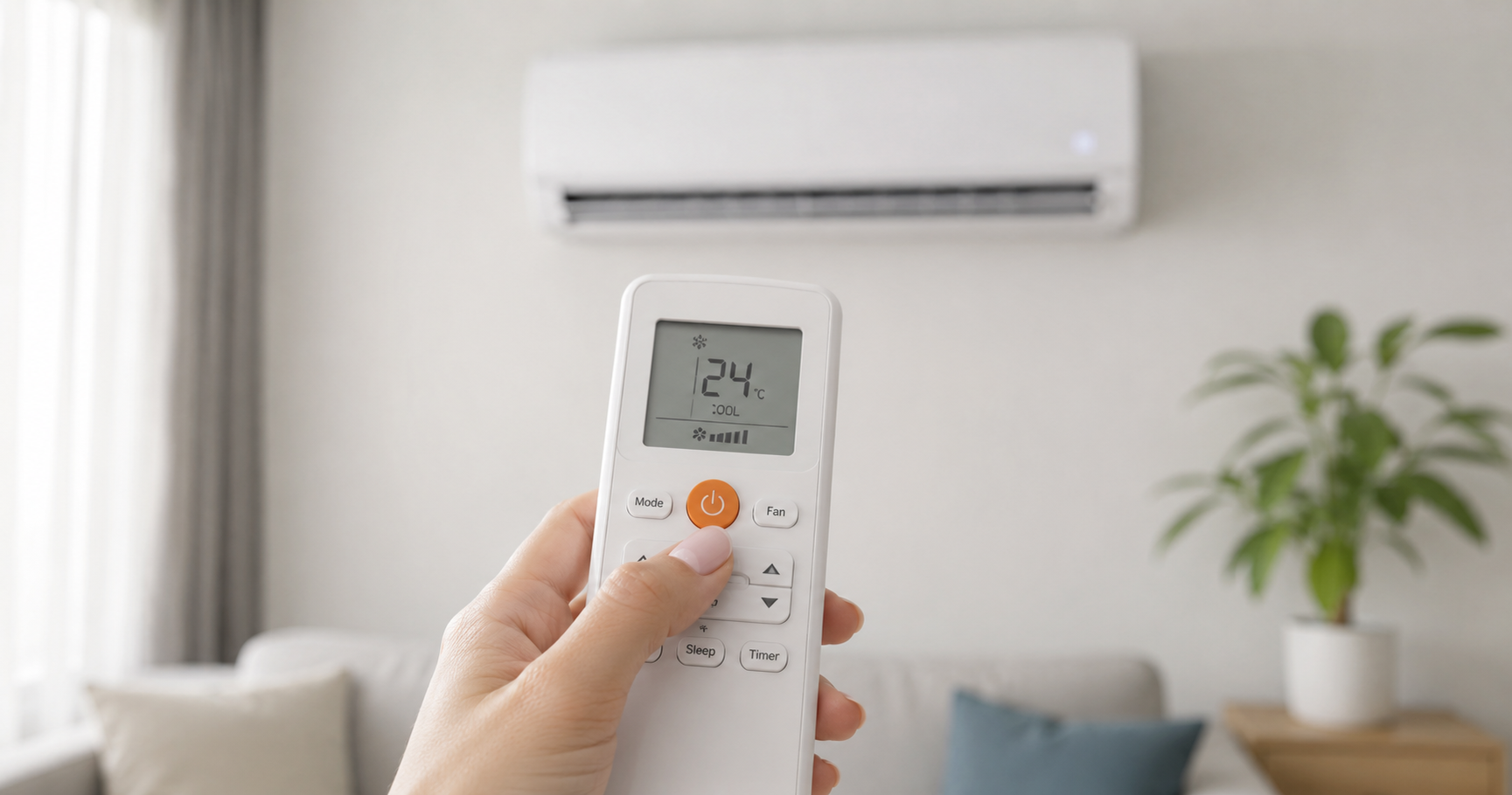 Mando a distancia de aire acondicionado con batería nueva