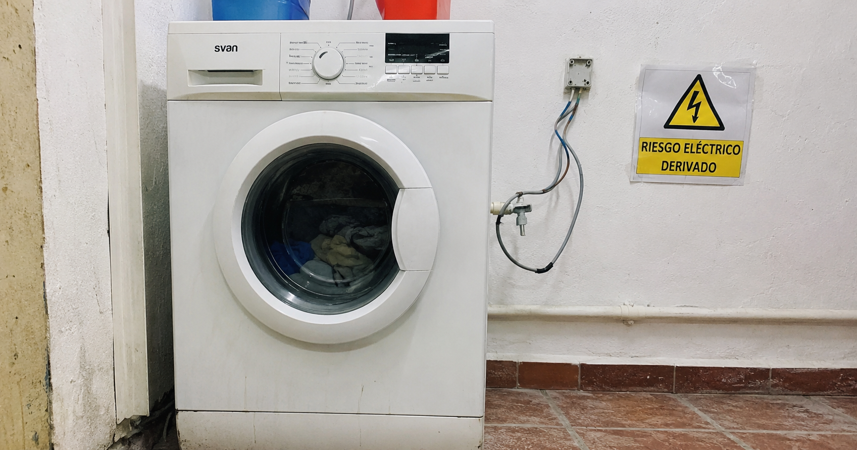 Lavadora con derivación eléctrica peligrosa