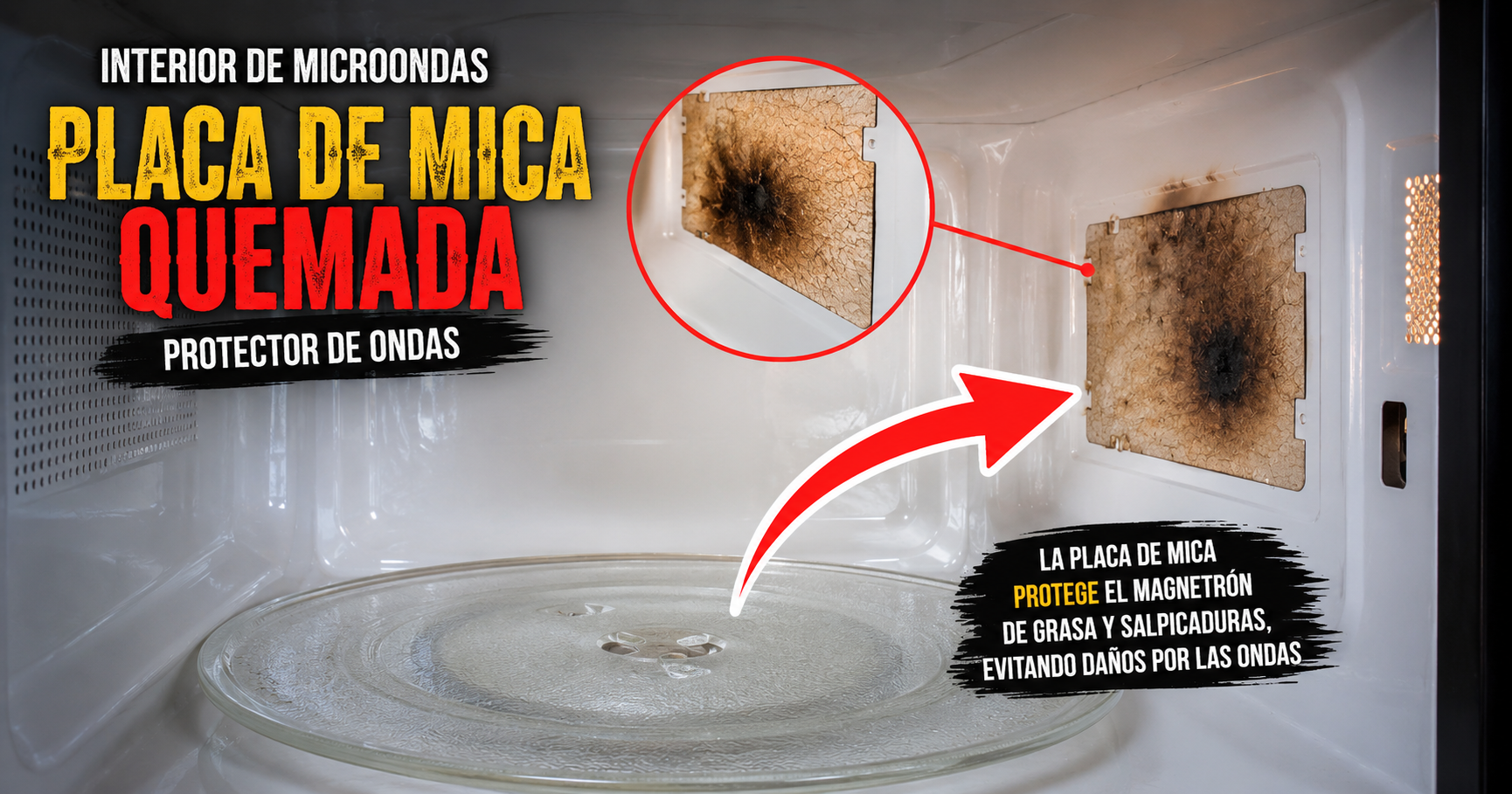 Placa de mica quemada