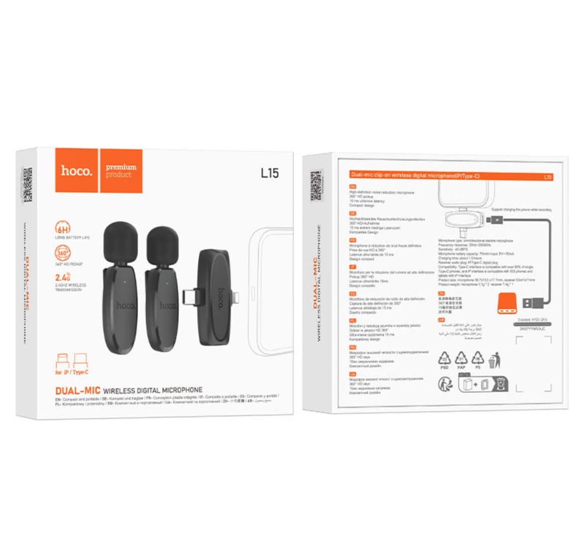 Microphone Hoco Dual L15 IPhone/Type c