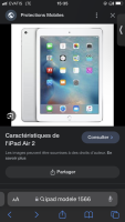 iPad Air 2, modèle 1566, excellent état, prix négociable