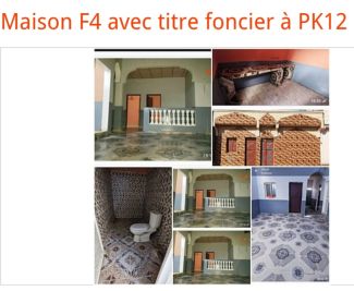 Maison F4 avec véranda et 2 toilettes à louer à PK12