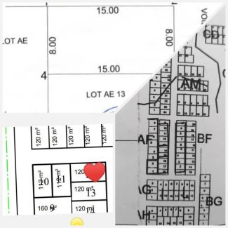 Terrain en coin de 120m2 à Barwaqo 2 phase, titre foncier, prix bas