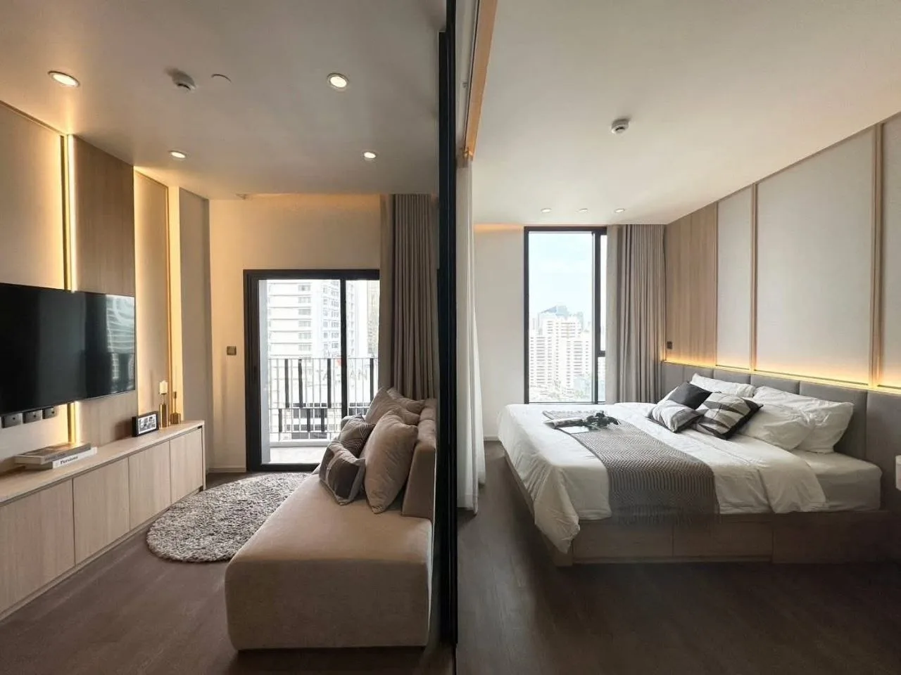 1 bedroom condo for rent in Sukhumvit Bangkok - living room view