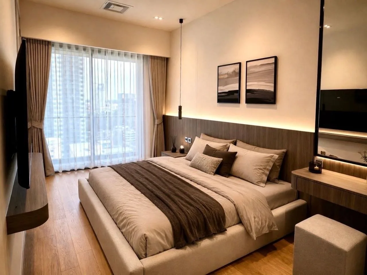 1 bedroom condo for rent in Thong Lo Bangkok - living room view