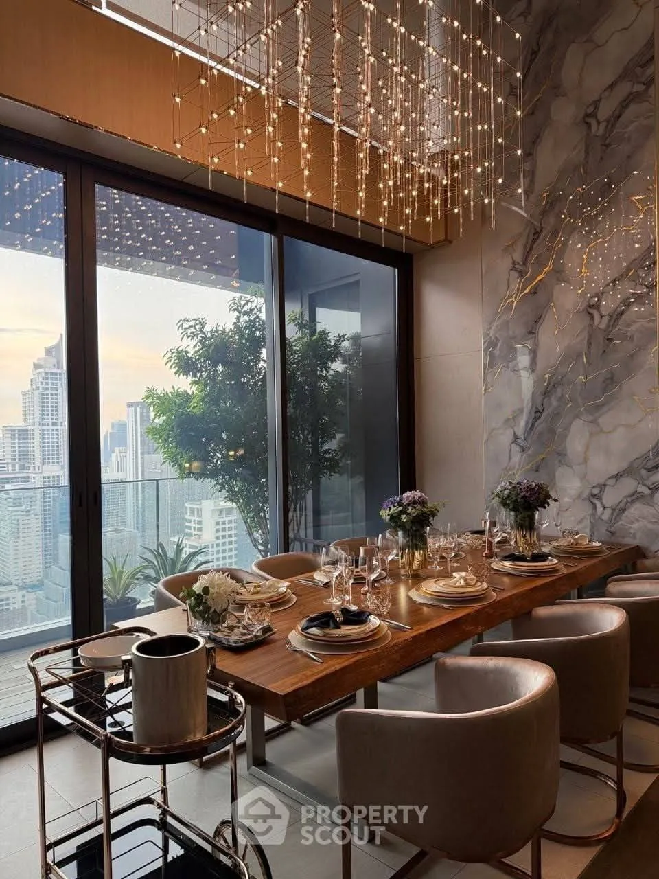4 bedroom condo for rent in Asok Bangkok - living room view