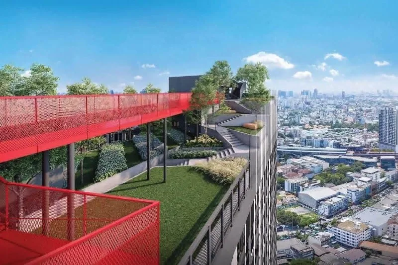 1 bedroom condo for rent in Phra Khanong Bangkok - balcony perspective