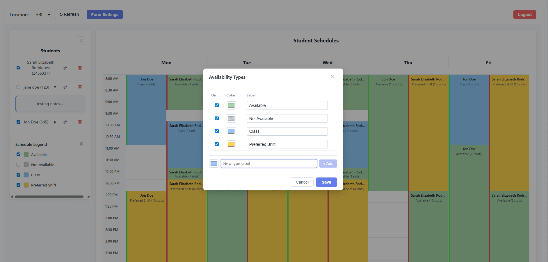 SemesterShiftBuilder: Manager schedule view (6)