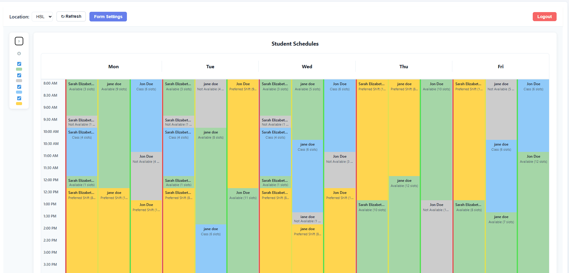 SemesterShiftBuilder: Manager schedule view (2)