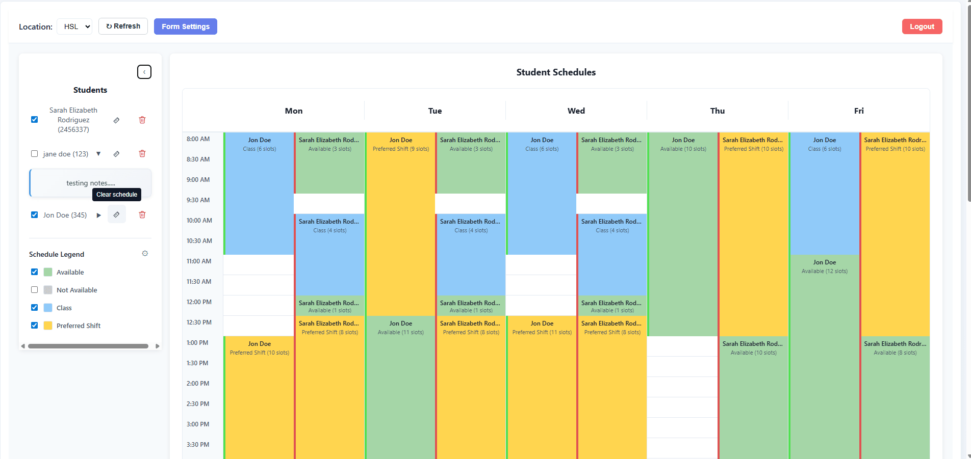 SemesterShiftBuilder: Manager schedule view (5)
