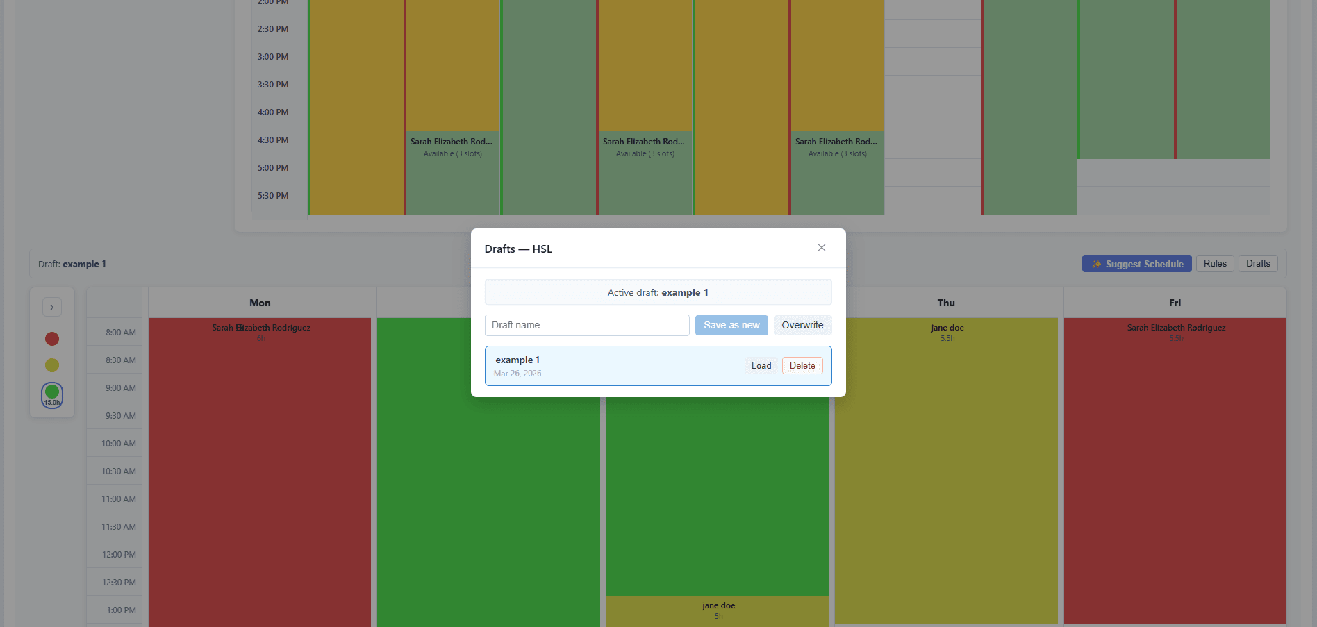 SemesterShiftBuilder: Schedule builder (4)