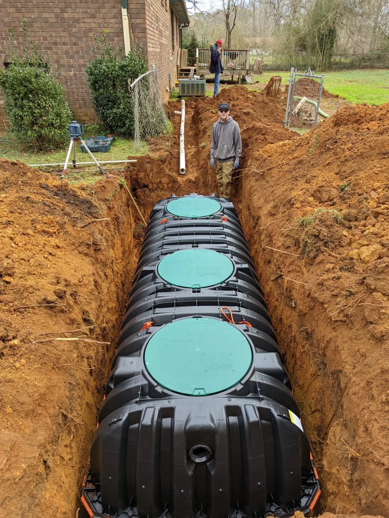 New septic system installation