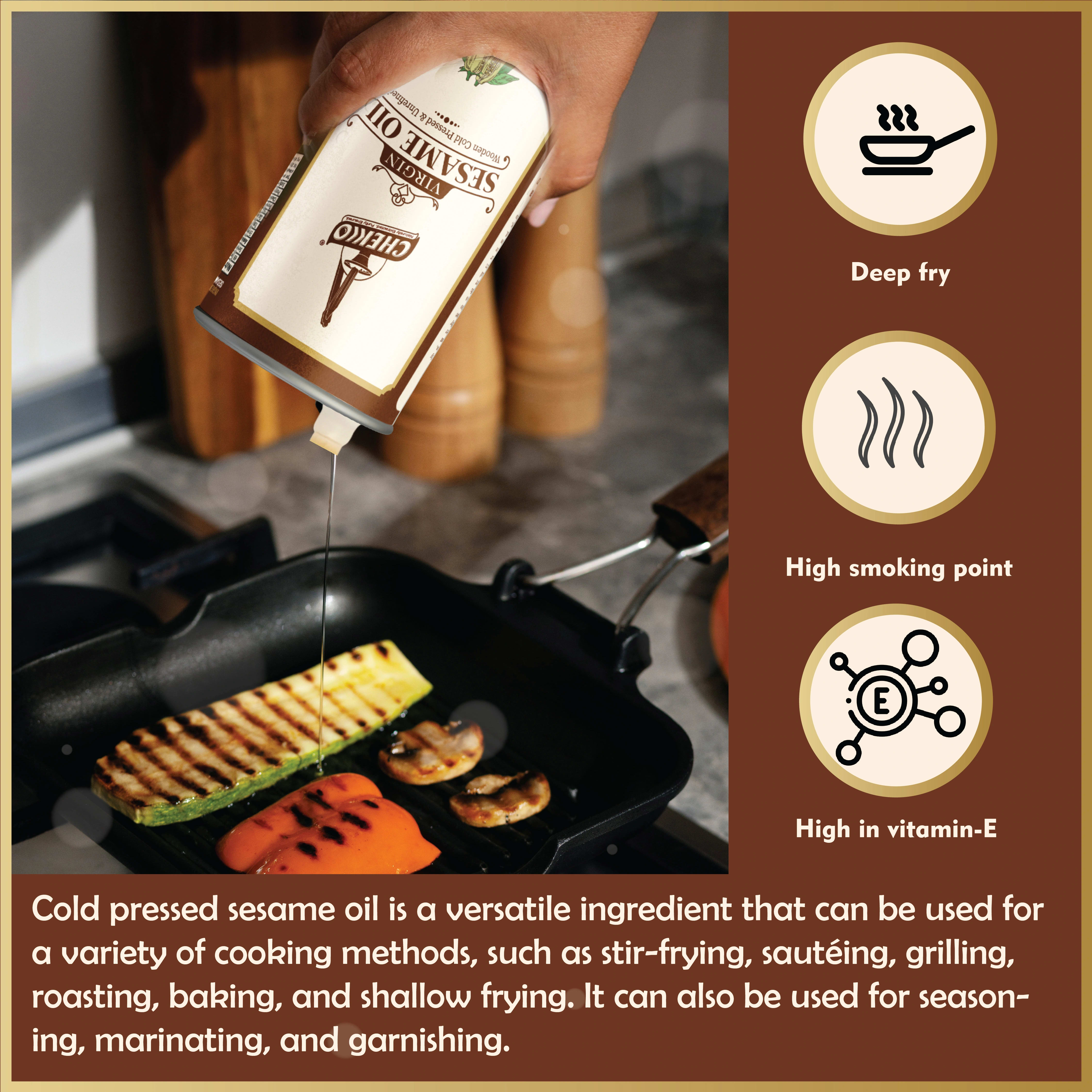 Chekko Cold Pressed Virgin Sesame Oil - Image 3