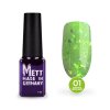 Кольорова база Mett Expert Summer vibes base №01 Lime Punch Зелена зі срібною поталлю 7 г