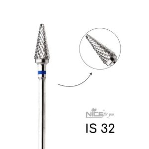 Фреза твердосплавна «Конус» IS 32 Nice for you синя насічка (d 6 мм, L13 мм)