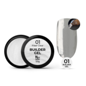 Гель для нарощування Mett Expert Builder gel Fiber clear №01 Прозорий зі скловолокном 50 г